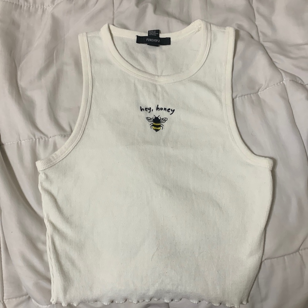 Forever 21 Hey Honey Cream Tank Top
